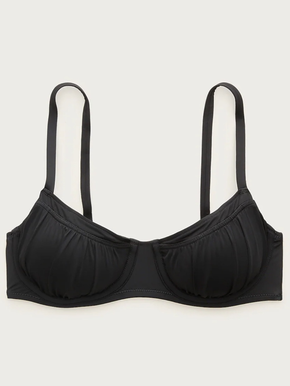 J. Crew Ruched‎ underwire bikini top Black